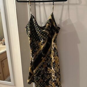 Princess Polly Black and Gold Floral Dress